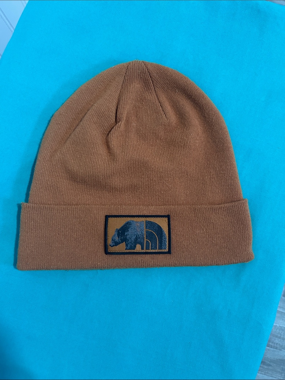 The North Face Brown Knit Bear Logo Beanie One Size - Unisex